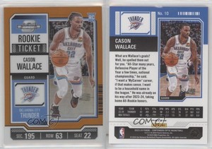 2023-24 Panini Contenders Optic Rookies Orange Prizm /49 Cason Wallace #10 RC