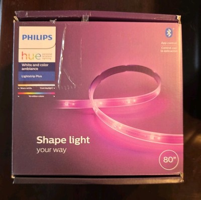 Philips Hue 555334 6ft. White & Ambiance Lightstrip Plus Base Kit - NEW OPEN BOX