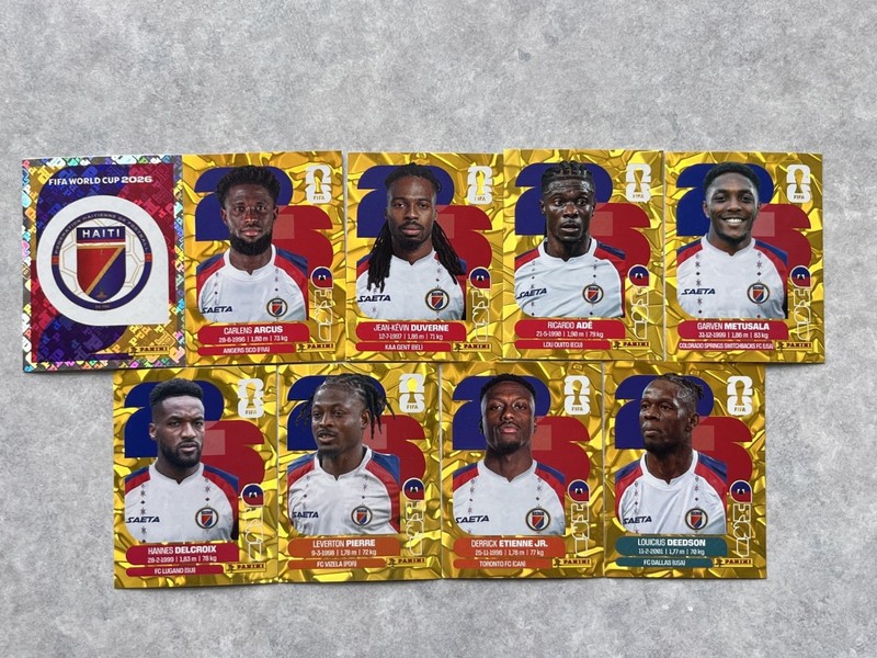 2026 Panini FIFA World Cup Haiti Gold Crumple Sticker Lot of 9 Stickers