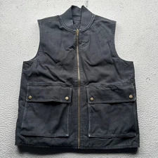 Aime Leon Dore Reversible Quilted Duck Canvas Vest Jacket Mens Medium Black 