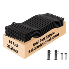 Zongrace 60 Pack 32.25" Wave Arc Metal Deck Balusters, Heavy Duty Matte Black...