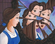 Beauty and Beast Belle Disney Paige O'Hara Signed Lt Ed 195 Print Reflections