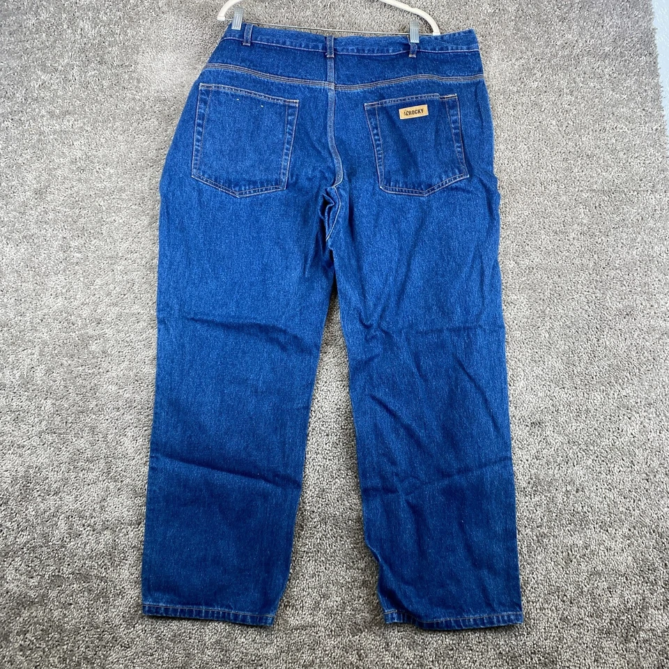 Мужские прямые джинсы из денима Rocky Outdoor Gear размер 44X30 синие темные вареные с 5 карманами - Изображение 3 из 4