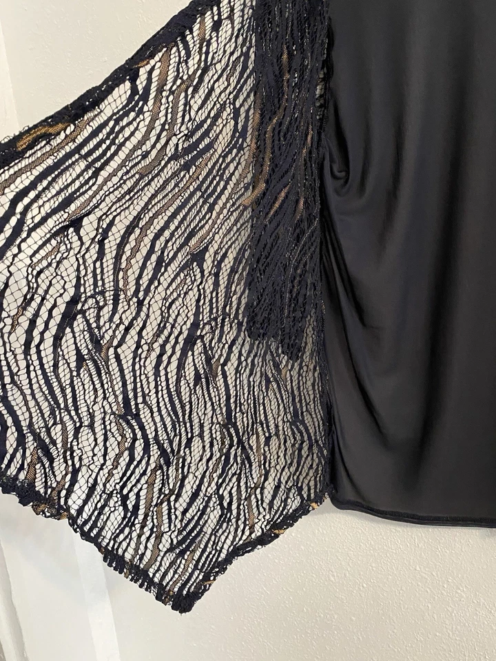 Travelers by Chico's Mujer Boho Transparente Cárdigan Camisa Top Blusa Talla 2 Grande F4 Foto 3 de 4