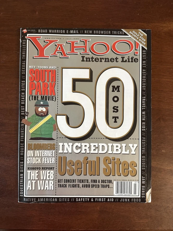 Yahoo Internet Life Magazine Isaac Hayes Intel July 1999 South Park Camel Cigs - Image 2 of 4