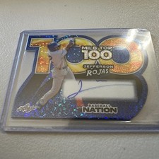 2025 Leaf Baseball Nation MILB Top 100 Jefferson Rojas Auto 1/1 Blue Speckle 