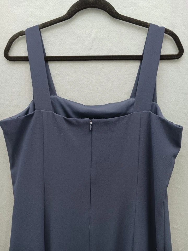 Maxi vestido para mujer Kara de dos piezas 14 azul marino liso manga larga Foto 3 de 4