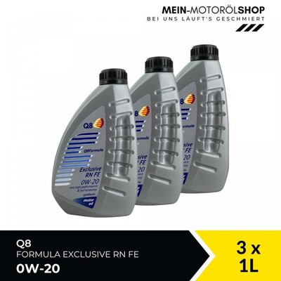 Q8 Formula Exclusive RN FE 0W-20 ACEA C5 Motoröl 3x1 Liter = 3 Liter