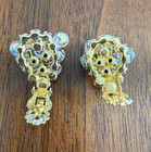 Vintage Juliana D&E Earrings AB Crystal Rhinestone Cha Cha Clip On Gold Plated — photo 4