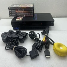 Sony PlayStation 2 PS2 Fat Console Bundle SCPH-30001, Controller & 5 Games 