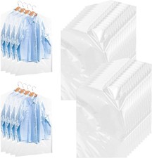 120 Pack Dry Cleaning Bag 60x90cm Plastic Clear Garment Bags for Hanging Clothes