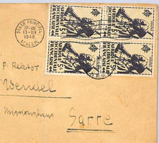 SENEGAL AOF Cover Dakar 5f SOLDIERS{4} 1948 Saar SARRE Mail France Cols WG176