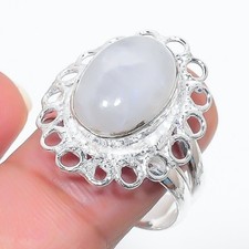 Rainbow Moonstone Gemstone 925 Sterling Silver Jewelry All Size Ring For Gift