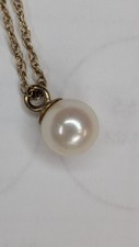 14K Gold Pearl Necklace .90 Grams