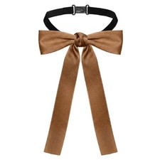 Western Bow Ties for Men Women Adjustable Clip on Ribbon Bow Tie for Brown