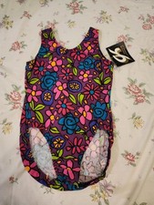 GK Elite VTG 90s Leotard Bodysuit Floral Size Adult S NWT Size L