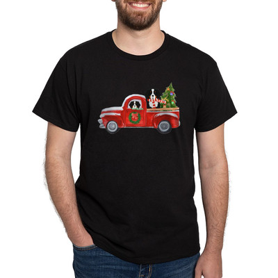 CafePress Christmas Berner Red Truck T Shirt 100% Cotton T-Shirt (371533983)