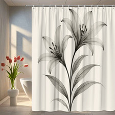 Elegant Black and White Floral Shower Curtain for Stylish Decor