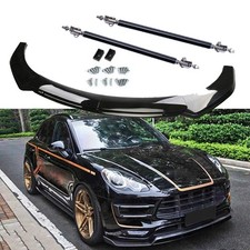 Front Bumper Lip Spoiler With Gloss Black For Porsche Macan Body Kit Strut Rods Front Bumper Lip Spoiler With Gloss Black For Porsche Macan Body Kit Strut Rods