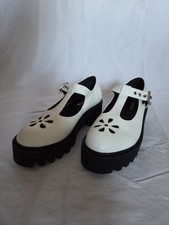 White Platform Chunky Mary Jane Shoes