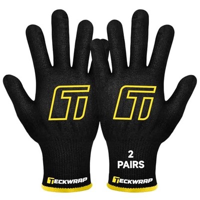  Vinyl Wrap Gloves 2 Pairs XL Black Cut Resistant Work Gloves for Car Xl Black