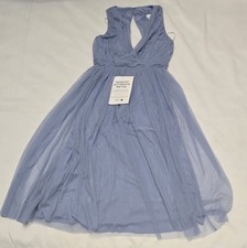 Anaya Soft Blue Petite Wrap Front Open Back Occasion Size UK 10