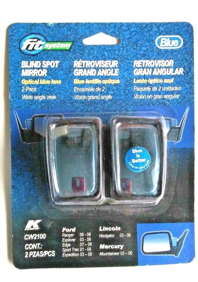 Espejo de punto ciego óptico lente azul SISTEMA DE AJUSTE CW2100 para Ford Lincoln Mercury Foto 2 de 3