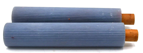 Candela Radice Collenette Blu 9" Coppia Due Cera Qualità Elegante Mai Usata - Foto 1 di 3