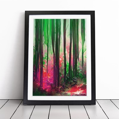 Waldkomposition Nr.1 Abstrakt Gerahmt Leinwand Wandbild Kunstdruck Poster Bild