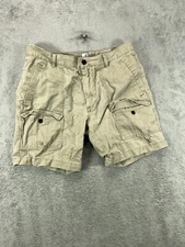 JCP JC Penney Mens 34 Khaki Cargo Shorts Brown Utility Pockets 8" Cotton Twill