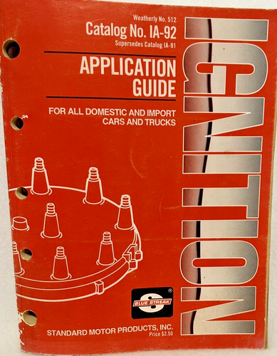 1992 - Standard Application & Parts Guide - Application Guide - Ignition - IA-92 - Bild 1 von 4