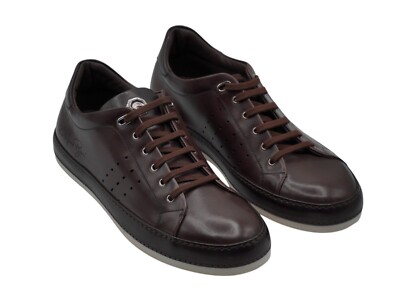 NWT STEFANO RICCI Leather Sneakers EAGLE Shoes LOGO Eu 40 Uk 6 Us 7 SR2304