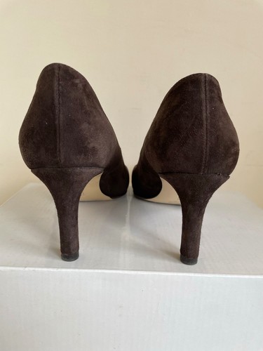 HOBBS DARK BROWN SUEDE HEEL COURT SHOES SIZE 4/37 - 第 3/5 張圖片