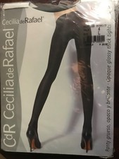 Cecilia de Rafael Uppsala Satin GLOSSY OPAQUE Pantyhose Tights L Antracita gray