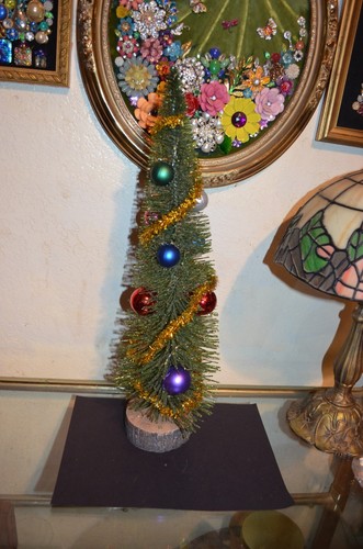 Bottle Brush Christmas Tree DEcorated with lights 20 inch Multicolor - Picture 3 of 13