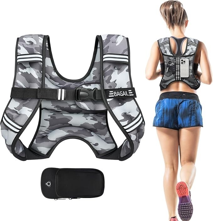 Chaleco con peso BAGAIL para entrenamiento de fuerza, tamaño de busto ajustable, conveniente Poc