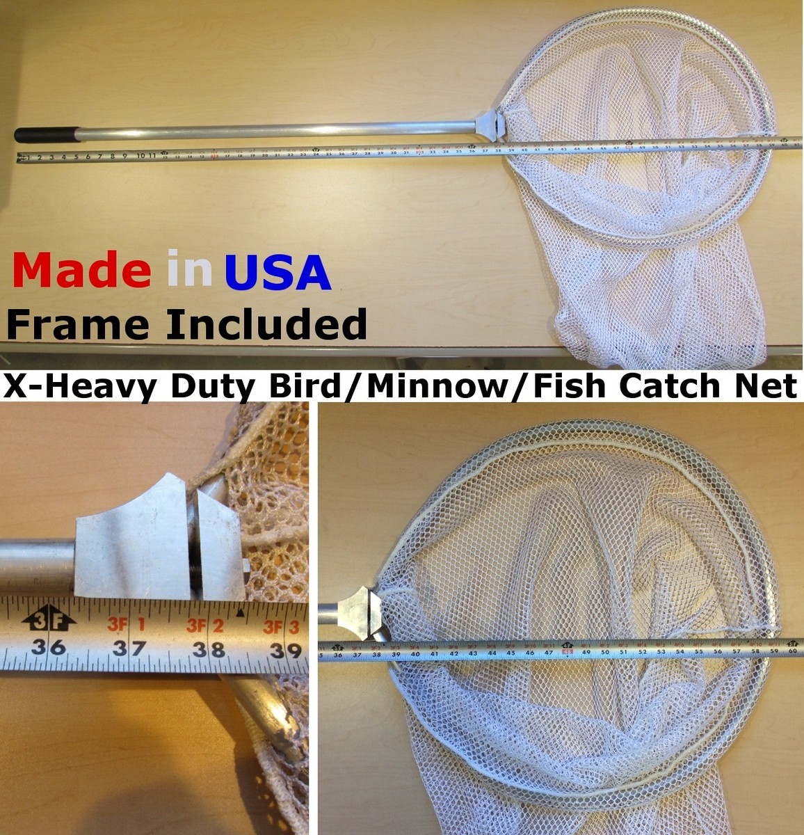 Catch Net Fish Dip Minnow Seine Chicken w/ X-Heavy Duty 18