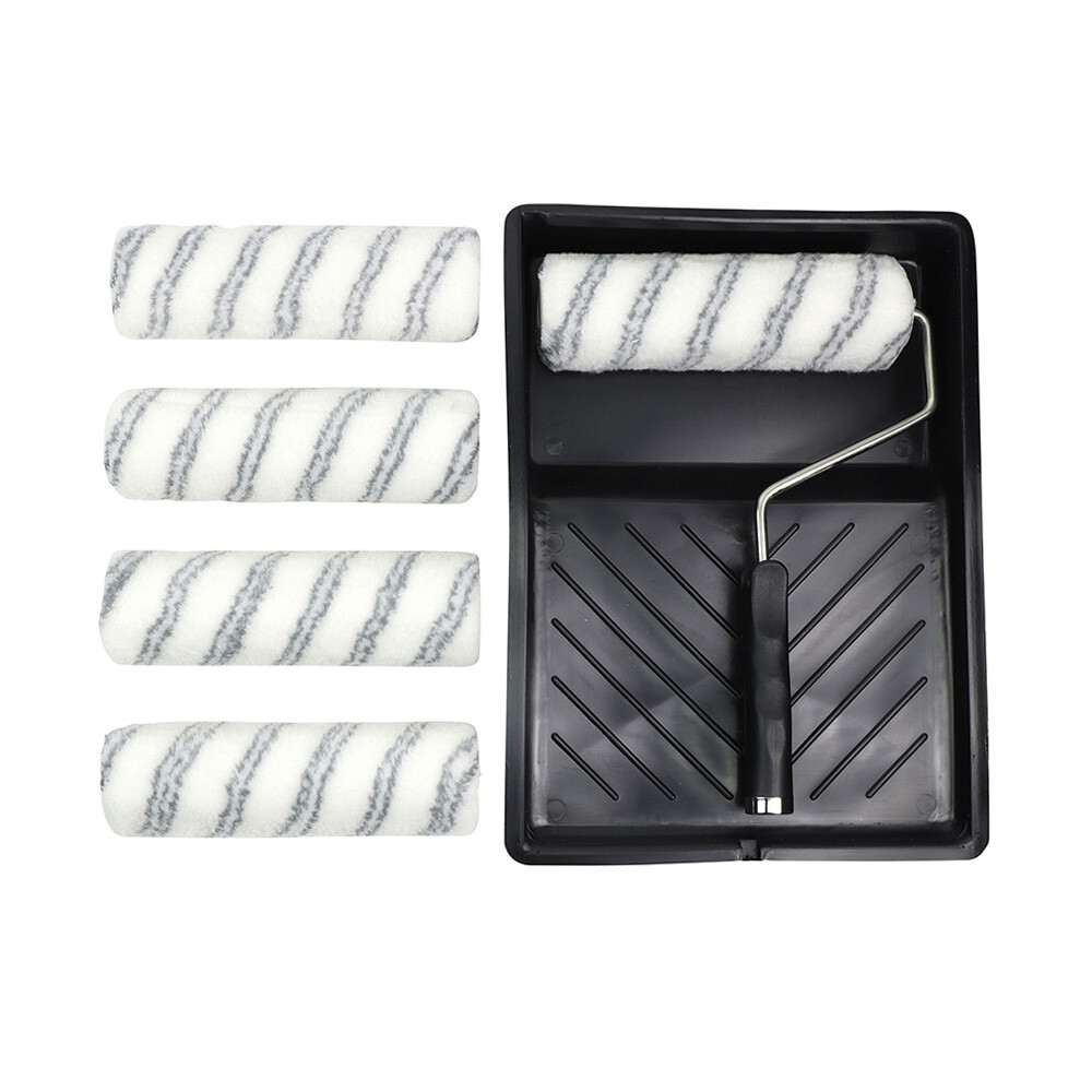 Timco Professional Paint Roller Frame & Tray Set Foam Woven Sleeves 9"" - 7pcs