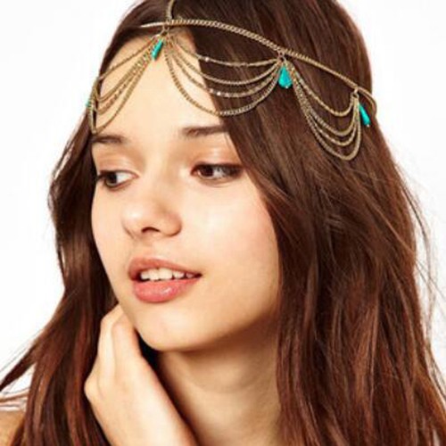 Moda Mujer Dama Cabeza de Cristal Cadena Diadema Banda para el Cabello Pieza para la Cabeza Tocado - Imagen 2 de 18