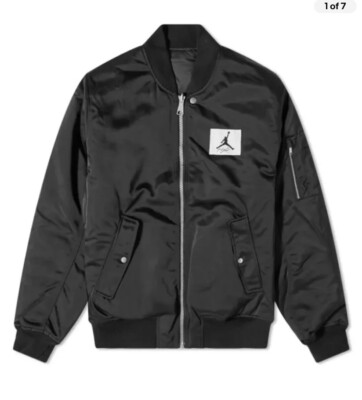 DQ7344-010  Men Sz S Rare Air Jordan Reversible  Varsity Jacket Black MERP $250
