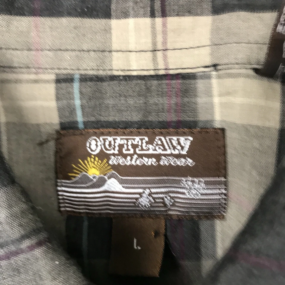 Camisa Outlaw Para Hombre Grande Marrón A Cuadros A Presión Abotonada Ropa Occidental Foto 2 de 4