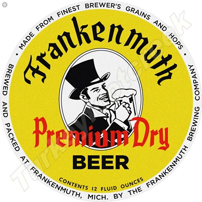 Frankenmuth Premium Dry Beer 11.75'' Round Metal Sign
