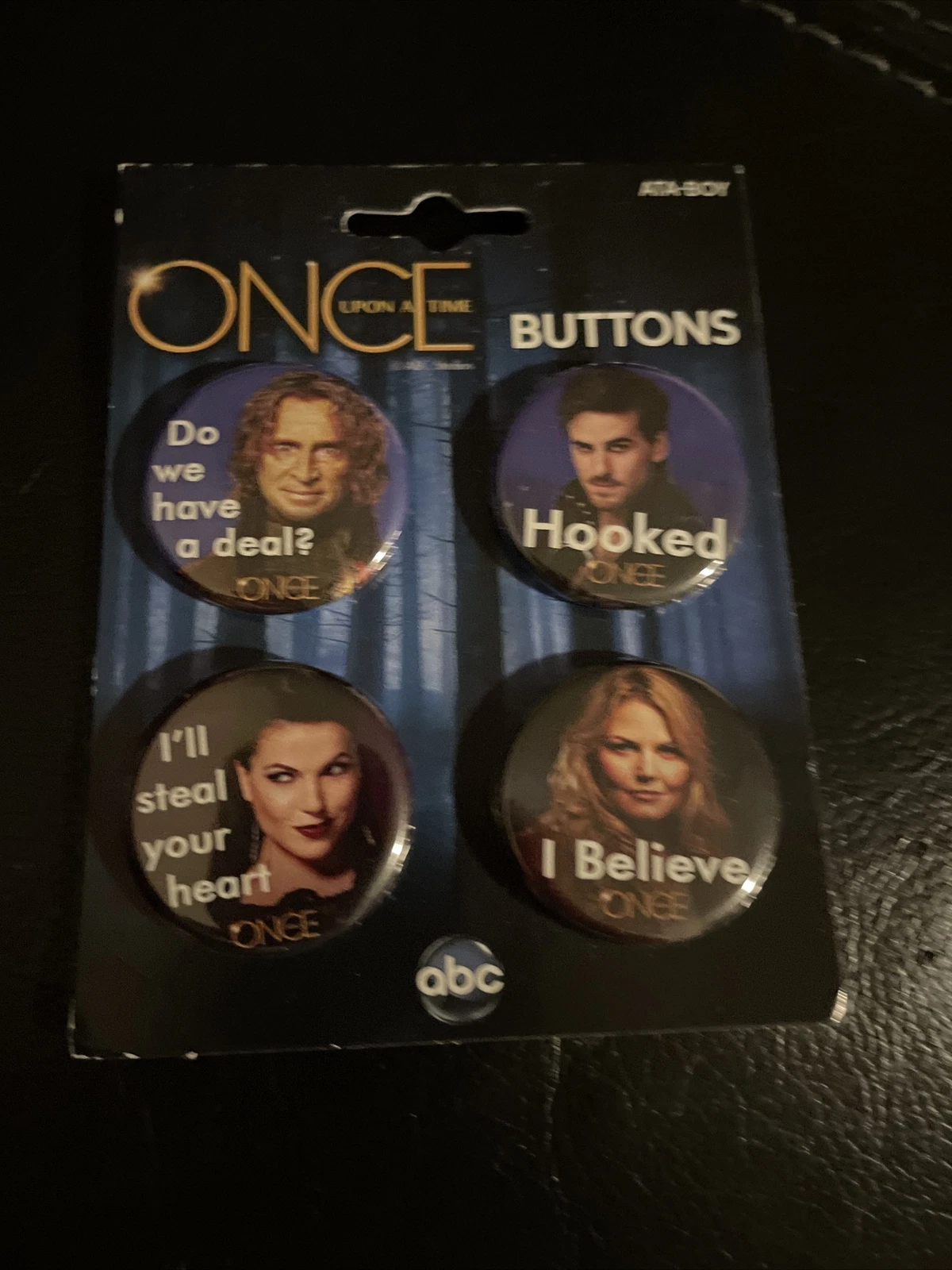 ABC Once Upon A Time Button Pin - 4 Button Set - New