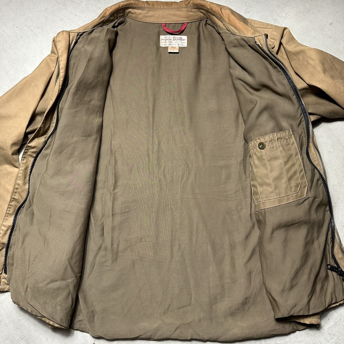 Vintage Filson Tin Cloth Cruiser Jacket Brown Cargo Canvas