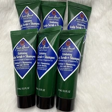 6 Pc - Jack Black Exfoliating Scalp Scrub +Shampoo 14ml Each - Brand New