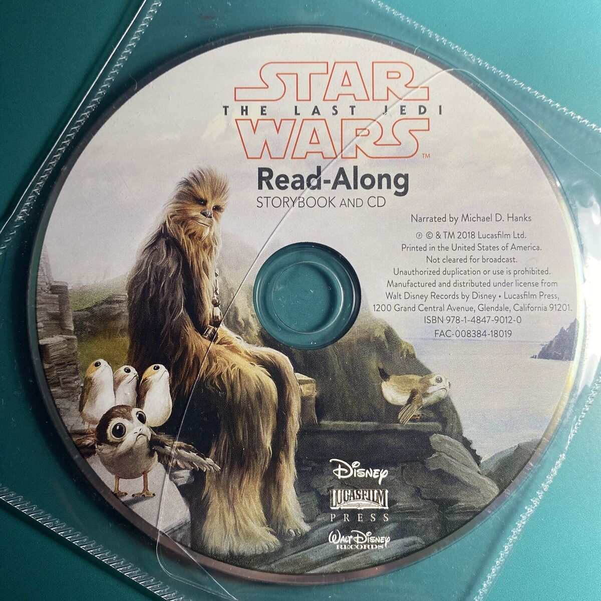 2018 Star Wars The last Jedi Read Along Story Book and CD 