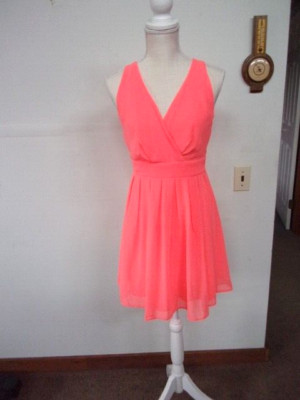 Rue 21  Woman's Dress SZ 7 Hot Pink/Orange color, VERY PRETTY Free Shipping!