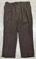 Lauren Ralph Lauren 100% Wool Pleated Cuffed Dress Slacks Pants Mens 38x30 Brown