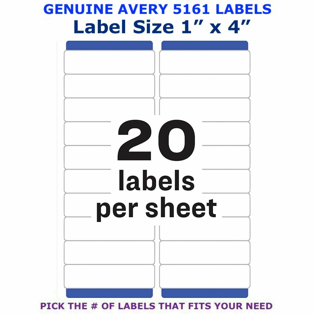 Avery Easy Peel Laser Address Labels 1 avery-easy-peel-laser-address-labels-1-x-4-5161-pick-your-own-of-label-ebay