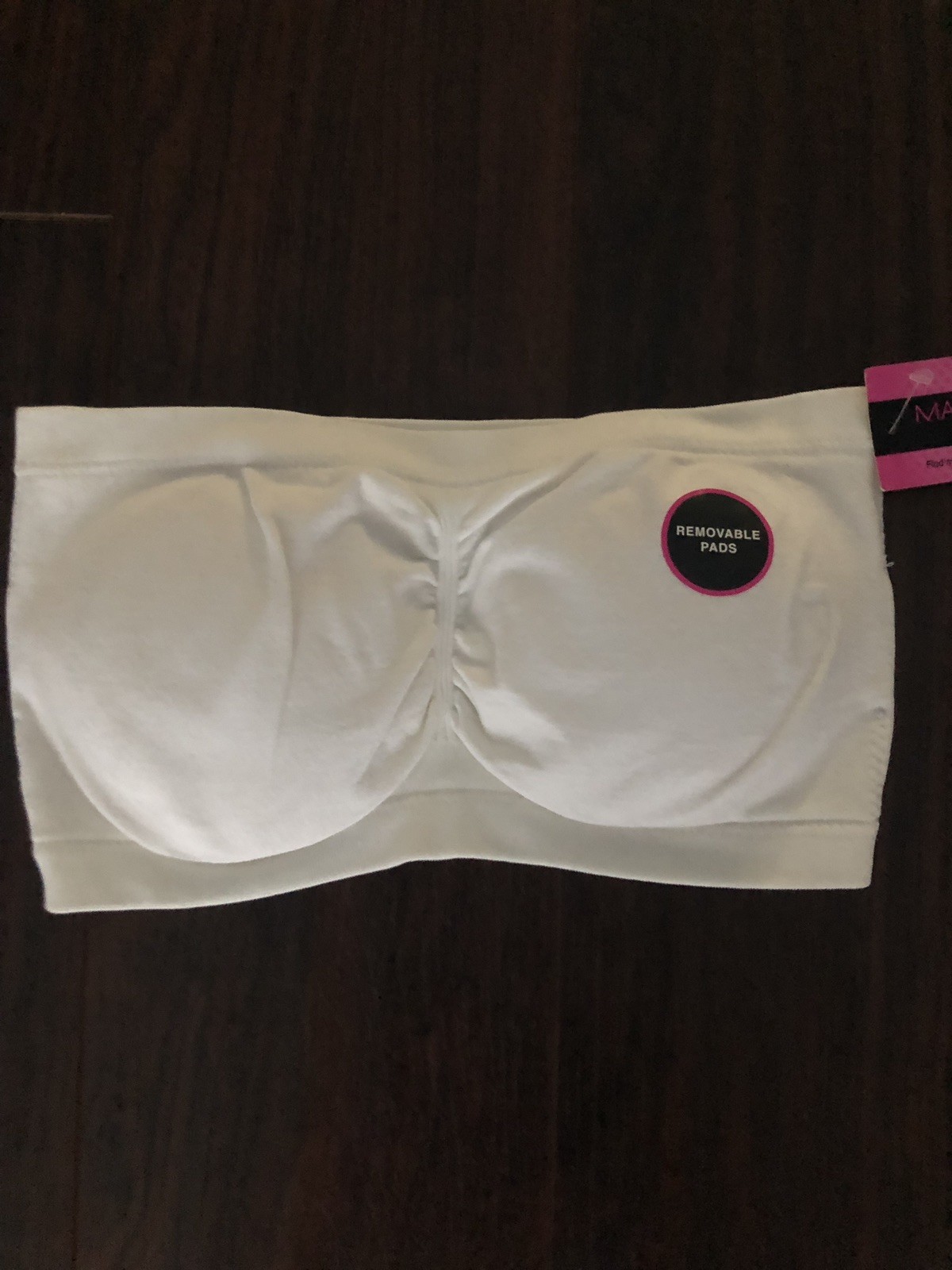 NWT Material Girl Active Bra Sz L/XL Bandeau Strapless Removable Pads White New 655998351292 eBay